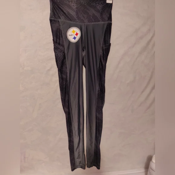 Kids Athletic Leggings in Black and Gray - Picture 5 of 6